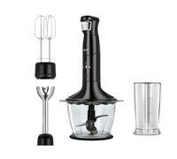 MPM MBL-29/C Set Batidora de Mano Picadora y Varillas, con Accesorios, Acero Inoxidable, Función Soft Touch 1200 W, Libre de BPA