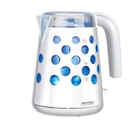 MPM MCZ-86 Hervidor de Agua Eléctrico 1,7 L, Recipiente Plástico sin BPA, Inalámbrico 360º sin Cable, Apagado Automático, Interior Iluminado, Blanco, 2200W