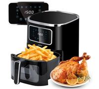 MPM MFR-09 Freidora de Aire Caliente 5L - Airfryer 1450 W, 6 Programas Automáticos, Cocción Sin Grasa, Barbacoa y Horneado sin aceite, Temporizador, Regulador de Temperatura, Revestimiento
