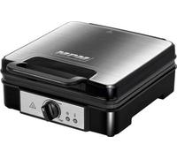 MPM MGO-36M Gofrera Profesional para 4 gofres Belgas gruesos, regulador de temperatura, placas antiadherente, carcasa acero inox, 1200W