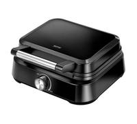 MPM Gofrera profesional MGO-40, 2 gofres belgas, placas antiadherentes, regulador temp., 1500W, negro