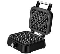 MPM MGO-40 Gofrera Profesional para 2 Gofres Belgas Gruesos, Placas Antiadherentes, Regulador de Temperatura, 1500W, Negro