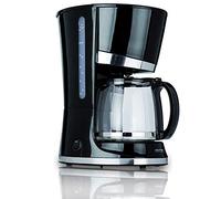 MPM MKW-02 Cafetera eléctrica de Goteo automática, Bloqueo de Goteo, máquina café de Filtro Capacidad 10 Tazas, 1,25 litros, función de mantenedora Calor, Color Negro Acero Inoxidable, 800 W