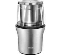 MPM MMK-06M Molinillo Café eléctrico pequeño + picadora multiusos, semillas especias y frutos secos, acero inox, 200W