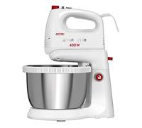 MPM MMR-21Z Batidora Amasadora Repostería Bol 3,5L, 5 Velocidades+Turbo Bol Giratorio Accesorios Acero Inox. 400W Blanco