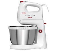 MPM MMR-21Z Batidora Amasadora Repostería Bol 3,5L, 5 Velocidades+Turbo Bol Giratorio Accesorios Acero Inox. 400W Blanco