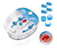MPM MMS-01 Masajeador de Pies con Agua, masaje de Burbujas y por vibración, Control de Temperatura por infrarrojos, Cepillos intercambiables, 70W