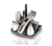 MPM MMW-04 Set Cortapelo Inalámbrico, Afeitadora para hombre, Cabeza, Barba, Corporal, Nariz y Orejas, con Accesorios, 45 minutos de Autonomía