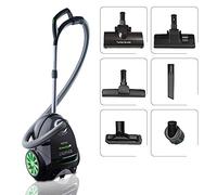MPM MOD-28 Aspiradora de Trineo con Bolsa 4,5 L, Silenciosa, Varios Accesorios, Cepillo Turbo, Panel LED, Cable 8 m, 10 Bolsas, Filtrado en 4 Etapas, HEPA 13, 750W