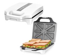 Sandwichera eléctrica para 4 sandwiches Triángulo Antiadherente 1600W Blanca MPM