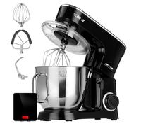 MPM Batidora Amasadora Repostería Profesional Robot Cocina Orbital 2200W Máx. 6,5L Bol Acero Inox, 6 Velocidades + Función Pulso, Sistema Planetario, 3 Accesorios+ Báscula, MRK-19B