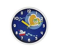MPM Quality E01.3091.00 - Reloj de Pared Infantil de plástico, diseño de océano, Color Blanco y Azul