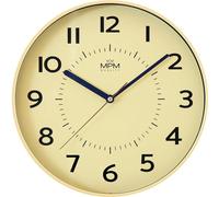MPM Quality Reloj de Pared de plástico de diseño, Color Amarillo, números arábigos Grandes, Movimiento de Cuarzo, diámetro de 320 mm, Moderno, analógico, decoración de Pared, para salón, Cocina,