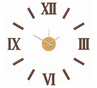MPM Quality Reloj de Pared DIY, Reloj de Pared Grande, marrón, Moderno Reloj de Pared con Pegatinas 3D, números e índices Romanos, Movimiento de Cuarzo, decoración de Pared, E01.3772.50..