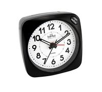 MPM Reloj Despertador analógico de plástico, sin Tic-TAC, función de repetición, función de luz Nocturna, Funcionamiento Suave