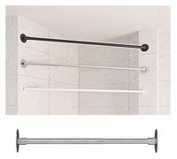 MPMPM Barra de Armario en ángulo for baño, Soporte de Cortina en ángulo for Ventana salediza, Barra de Soporte Ajustable, riel de Tubo for privacidad de Ropa.(Silver,100-155cm(39"-61"))
