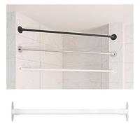 MPMPM Barra de Armario en ángulo for baño, Soporte de Cortina en ángulo for Ventana salediza, Barra de Soporte Ajustable, riel de Tubo for privacidad de Ropa.(White,75-115cm(29"-45"))