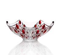 MPMPM Tazón de Vidrio Grande for Frutas de Cristal Tazón for Dulces Tazón for Servir Tazón Decorativo Bandeja Multiusos for el Hogar/Oficina Tazón de Vidrio Ecológico de Cristal, 24 Cm(B)