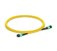 MPO Cable de conexión de fibra óptica 8 núcleos hembra tipo B OS2 MPO-MPO cable redondo - amarillo 1-5 m (1 m IL dentro de 0,4 dB)