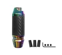 MPODYTSF Accesorios automóviles Aluminio Automático De La Perilla Del Cambio Coche Fibra Carbono Con El Botón Stick Racing Styling Push Down Shifter Auto Interior Accesorios(Rainbow 11CM)