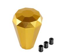 MPODYTSF Accesorios automóviles Perilla De Palanca Cambios Coche Con Forma Diamante Aluminio Negro Universal Para BMW Adaptador 8/10/12MM(Gold)