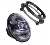MPODYTSF Accesorios para faros Faro De Motocicleta 7 Pulgadas Y Soporte Estancia Para Harley Para Davidson Tri Glide Ultra Classic FLHTCUTG 2009-2016(Black H)
