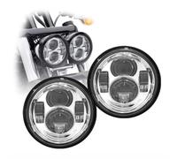 MPODYTSF Accesorios para faros Para Harley Fat Bob FXDF 2008 2009 2010 2011-2015 4,65 "luces Delanteras Para Motocicleta(Silver)