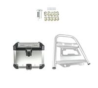 MPODYTSF Baúl de Almacenamiento Baúl Lateral De Aluminio para Moto Alforjas, Soporte para Equipaje Almacenamiento, Caja Herramientas para Kawasaki X300 para Versys 2017-2025(Top Case Silver)