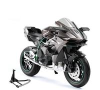 MPODYTSF Modelo a Escala Modelo De Motocicleta para Kawasaki H2R Aleación Fundida A Presión A Escala 1/10 Colección Vehículos Todoterreno con Sonido Y Luz(Grey)