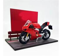 MPODYTSF Modelo a Escala Regalo De Colección En Miniatura 1:18 para Ducati Panigale V4. Simulación Motocicleta Aleación con Base Escena
