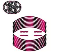 MPODYTSF Motocicleta calcomanía Pegatinas Decorativas para Llantas De Motocicleta para Kawasaki Z650, De 17 Pulgadas, Reflectantes para Buje De Rueda Delantero Y Trasero.(Rose)