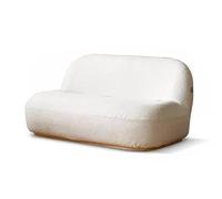 MPOPO Sofá para dormitorio, sofá de terciopelo de cordero, nórdico, simple, ligero, de lujo, pequeño, apartamento, doble, color crema, sofá, dormitorio, sofá de ocio, silla de salón
