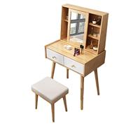 MPOPO Tocador Juego de tocadores MAQUILLO DE Consejo Gabinete Almacenamiento Contratación Deslizante Tabla Maquillaje 5 Compartimento con 2 cajones