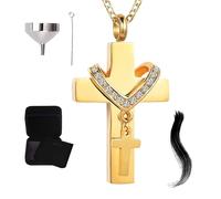 Mppchhn Colgante para Cenizas | Joyeria Colgante para Cenizas - Cruz Urna para Cremación, Recuerdo, Viaje, Exteriores Y Exhibición En Hogar