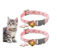 Mppchhn Collares de gato, collar para gatos Breakaway - 2 x collar de cachorro escapando con campana y hebilla - Stuff de mascotas suaves ajustables para razas pequeñas al aire libre