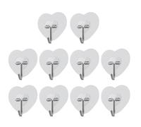 Mppchhn Ganchos Adhesivos Para Pared - Ganchos Resistentes | 10 Piezas Transparentes con Forma de Corazón Para Organizar Cocina Baño Puerta Llaves