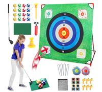 Mppchhn Juego de Golf de Aproximación | Alfombra de Chipping para Juego de Golf en Jardín,Herramienta de Formación Educativa Juguetes de Exterior con Accesorios para Niños, Padres, Adolescentes y