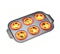 Mppchhn Molde Silicona Para Cupcakes | Molde Reutilizable 6 Cavidades,Bandeja de Silicona Antiadherente para Muffins,para tarta de queso, tortitas, postre, mantequilla, freidora de aire y