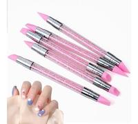 Mppchhn Pluma Para Escultura de Uñas - Pluma De Tallado De Esmalte De Uñas Con Cristales De Doble Punta | Accesorios Ligeros de Manicura para Viajes, Trabajo y Colegio