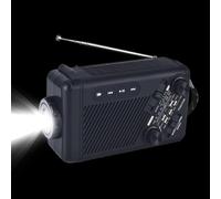 Mppchhn Radio De Manivela,Manivela y Solar Am FM SW con Alertas Meteorológicas | Multifunción USB con Luz para Acampar Senderismo Playa Tormenta Trabajo