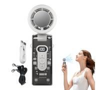 Mppchhn Ventilador de Mano Recargable - Ventilador Portátil de Alta Velocidad con Placa de Enfriamiento Instantáneo | Dispositivo de Enfriamiento Ajustable con Luz LED para Noche Viajes Deportes