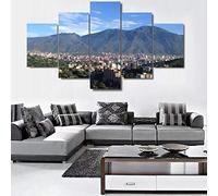 MPPSU Avila Caracas Montaña Y Ciudad 5 Paneles Impresión HD Cuadros Decoracion Dormitorios Salon Modernos 100Cm×50Cm Con Marco