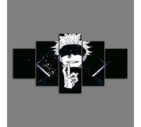 MPPSU Jujutsu Kaisen Anime Póster 5 Paneles Impresión HD Cuadros Decoracion Dormitorios Salon Modernos 150Cm×80Cm Con Marco
