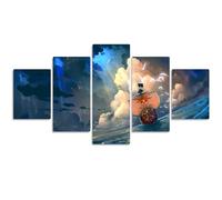 MPPSU Póster De Personaje De Anime De Barco Pirata De Una Pieza 5 Paneles Impresión HD Cuadros Decoracion Dormitorios Salon Modernos 100Cm×50Cm Con Marco