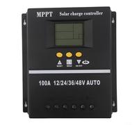 MPPT Controlador de carga solar 60A/80A/100A, regulador de batería automático de 12V-48V con pantalla LCD, salida USB y CC, protección de sobrecarga para sistemas de paneles fotovoltaicos (Negro