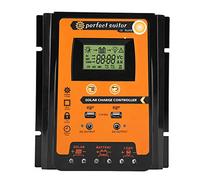 MPPT Controlador de carga solar, Akozon Pantalla LCD de aleación de aluminio MPPT Controlador de carga del panel solar(70A)