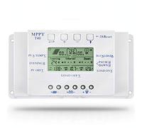 MPPT T40 40A Regulador de carga solar 12V 24V Controlador de pantalla LCD automático con control de temporizador de carga dual para sistema de luz de calle