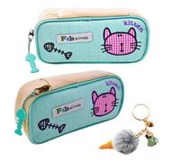 MPQDFG Combinación de Llaveros de Caja de Lápices, Bolsa Portátil de Papelería de Gran Capacidad, útiles Escolares de Oficina Escolar, Regalos de Apertura para Niños y Niñas