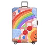 MpresióN Colorida De Pintura Al óLeo De Dibujos Animados Funda para Equipaje,Protector EláStico Lavable para Maleta De Viaje,para NiñOs,NiñAs,Luggage Cover,Regalos (Arcoíris,XL(29-32inch))