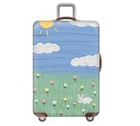 MpresióN Colorida De Pintura Al óLeo De Dibujos Animados Funda para Equipaje,Protector EláStico Lavable para Maleta De Viaje,para NiñOs,NiñAs,Luggage Cover,Regalos (Flor,M(22-24inch))